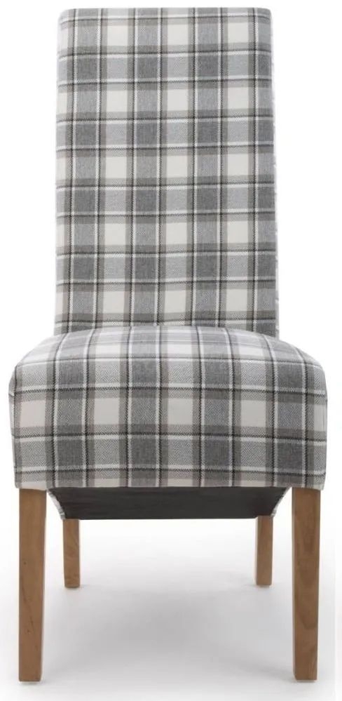 Krista Roll Back Herringbone Check Cappuccino Dining Chair Sold In Pairs
