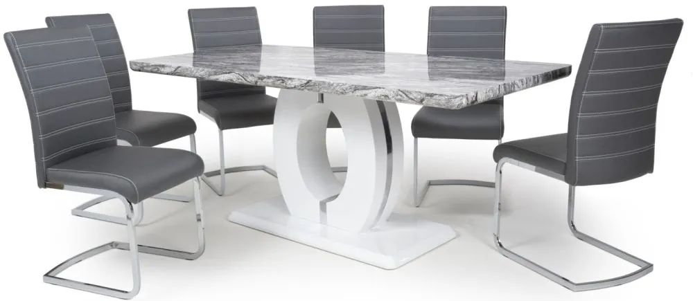 Neptune Large 6 Callisto Grey Dining Set