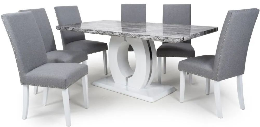 Neptune Large 6 Randall Silver Grey Dining Set