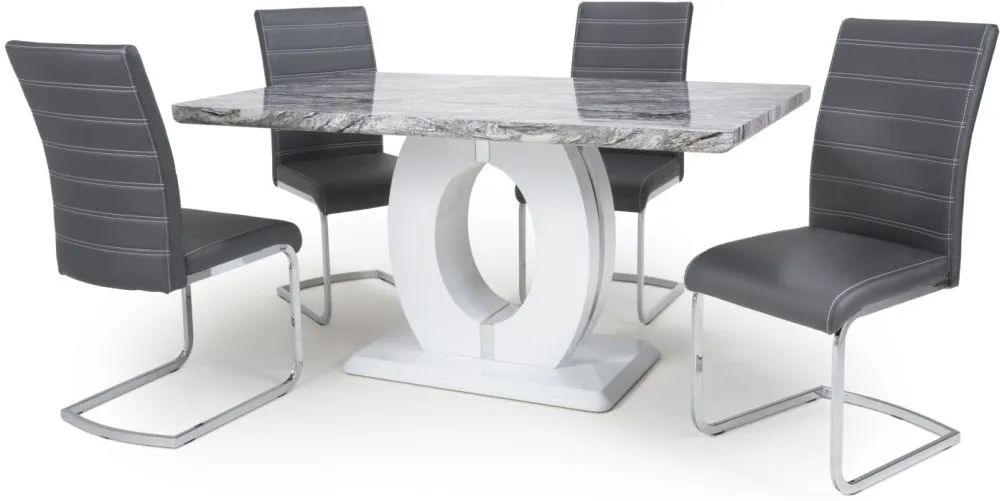 Neptune Medium 4 Callisto Grey Dining Set