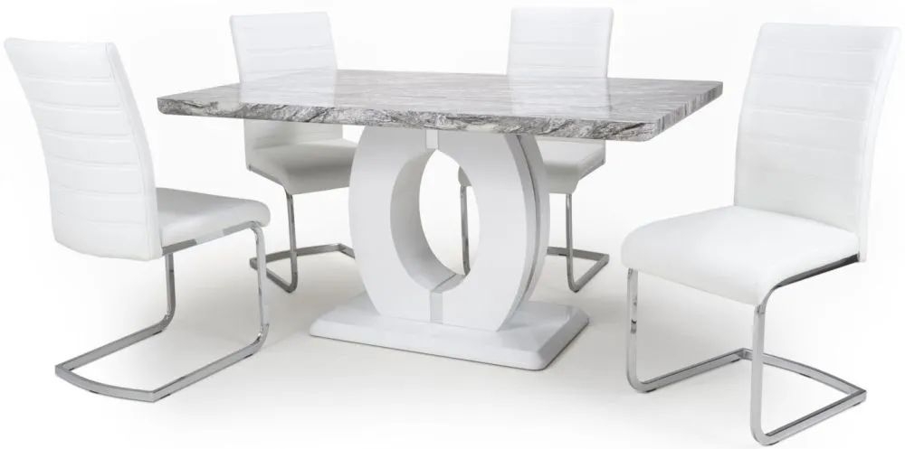 Neptune Medium 4 Callisto White Dining Set