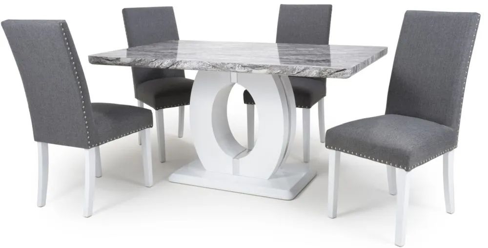 Neptune Medium 4 Randall Silver Grey Dining Set