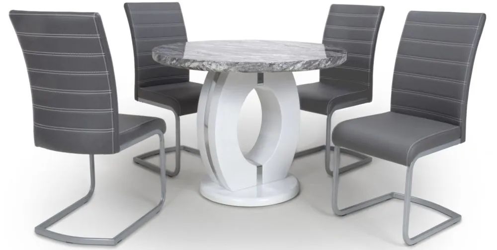 Neptune Round 4 Callisto Grey Dining Set