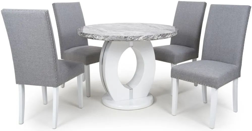 Neptune Round 4 Randall Silver Grey Dining Set