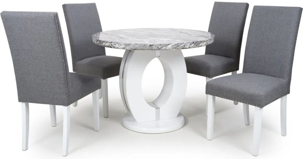 Neptune Round 4 Randall Steel Grey Dining Set