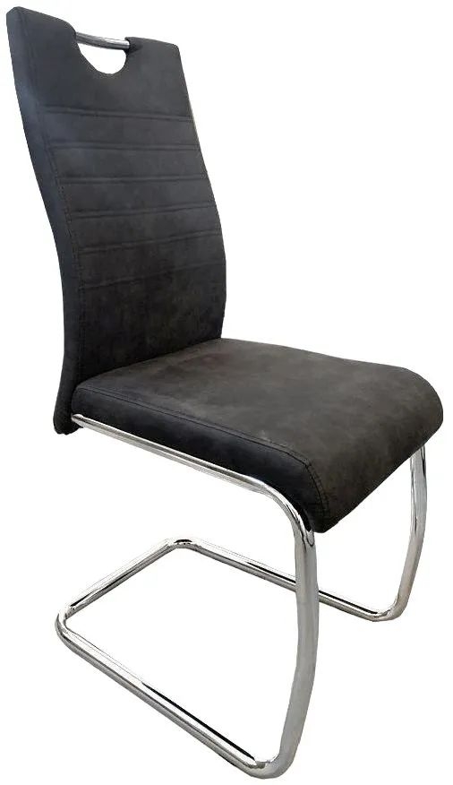 Talia Suede Effect Dark Grey Dining Chair Sold In Pairs
