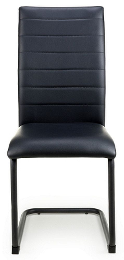 Carlisle Leather Effect Black Dining Chair Set Of 4