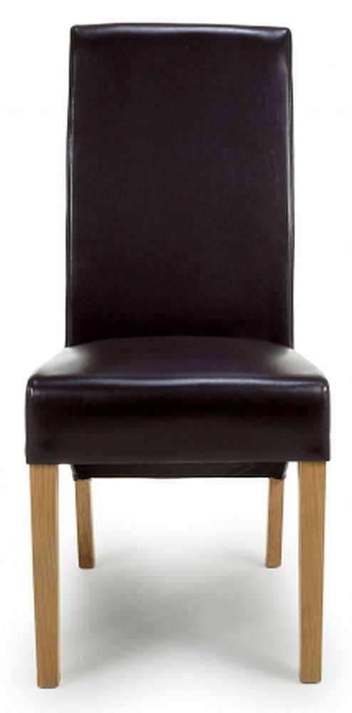 Kenton Bonded Leather Brown Dining Chair Sold In Pairs