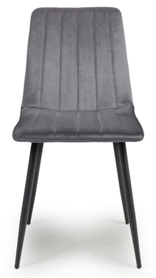 Lisbon Brushed Velvet Grey Dining Chair Sold In Pairs