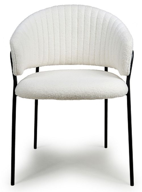 Maya Boucle White Dining Chair Sold In Pairs