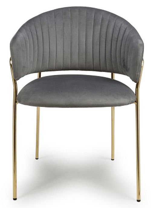 Maya Brushed Velvet Grey Dining Chair Sold In Pairs