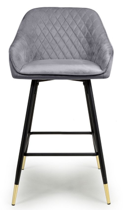 Savanna Brushed Velvet Grey Bar Stool Sold In Pairs