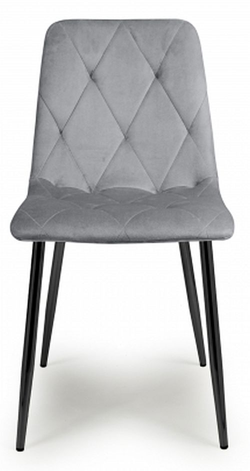 Vernon Brushed Velvet Grey Dining Chair Sold In Pairs