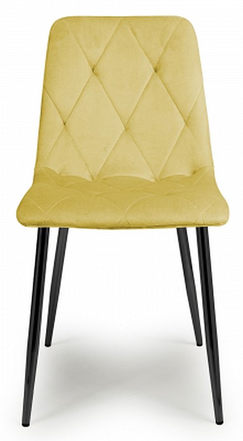Vernon Brushed Velvet Mustard Dining Chair Sold In Pairs