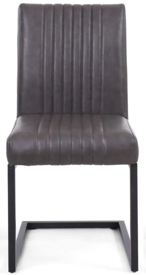 Archer Cantilever Leather Effect Grey Dining Chair Sold In Pairs