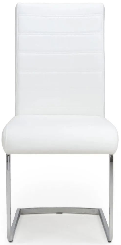 Callisto Leather Effect White Dining Chair Sold In Pairs