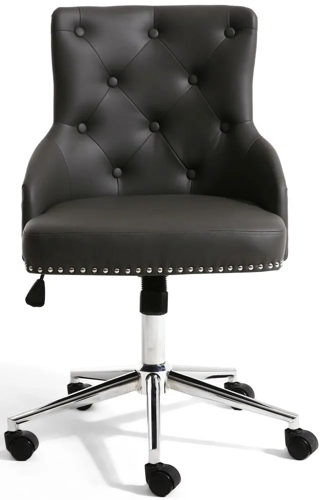 Rocco Leather Effect Graphite Grey Office Chair