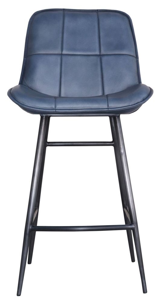 Irwin Blue Leather Barstool Sold In Pairs