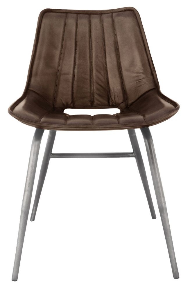 Dupont Brown Leather Dining Chair Sold In Pairs