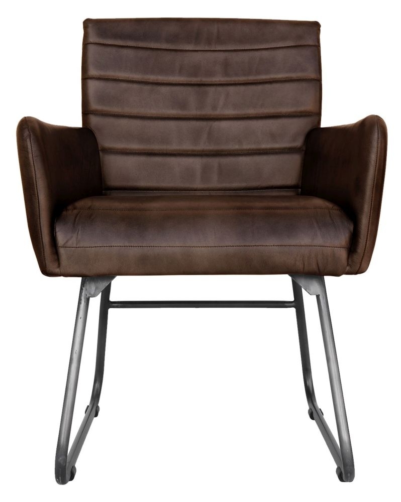 Erie Brown Leather Dining Chair Sold In Pairs