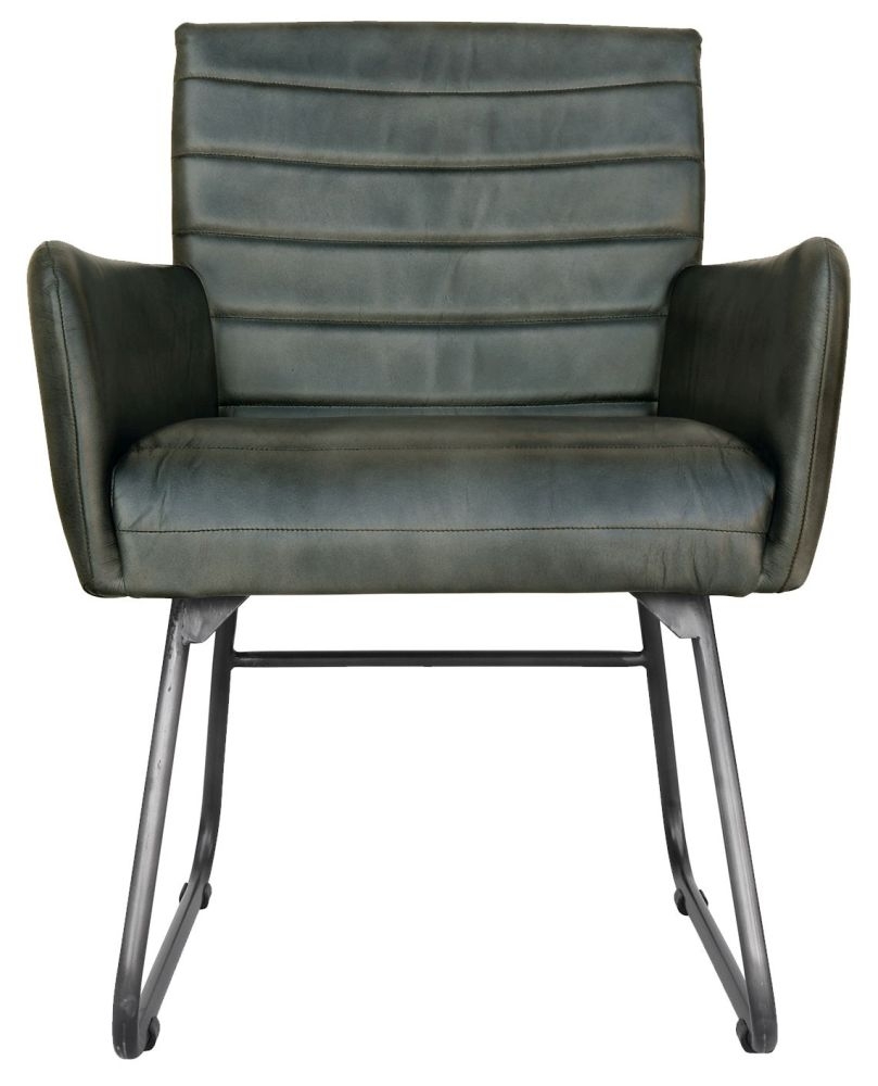 Erie Light Grey Leather Dining Chair Sold In Pairs