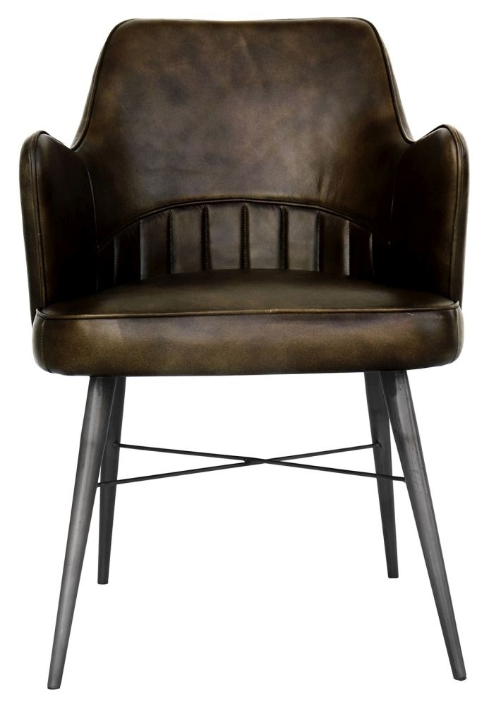 Girard Dark Grey Leather Dining Chair Sold In Pairs