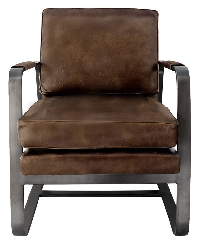 Harrison Brown Leather Armchair