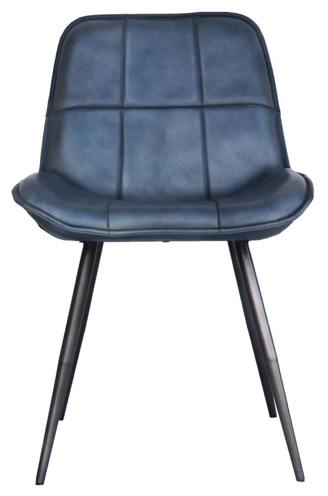 Irwin Blue Leather Dining Chair Sold In Pairs