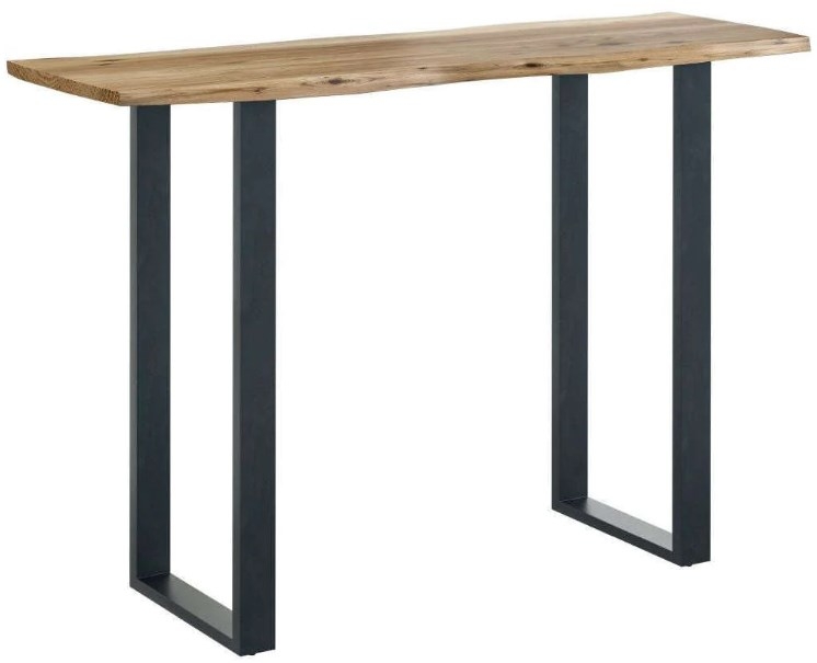 Harlech Industrial Live Edge Natural Console Table With U Shaped Leg