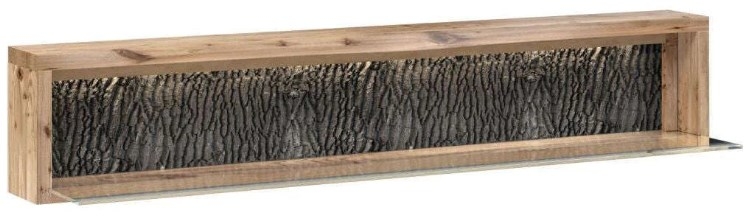 Harlech Industrial Live Edge Natural Wall Shelf With Led Light