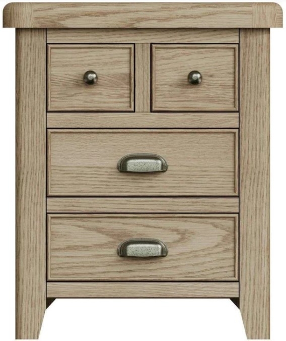Hatton Oak 4 Drawer Extra Large Bedside Cabinet