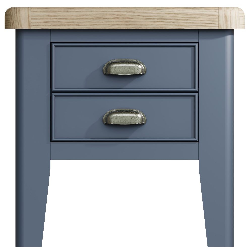 Ringwood Blue Painted Lamp Table Oak Top