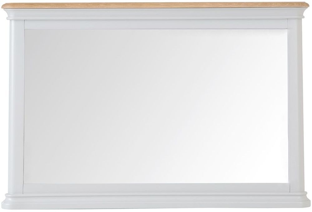 Annecy Oak And Soft Grey Painted Rectangular Wall Mirror 100cm X 65cm Clearance 709