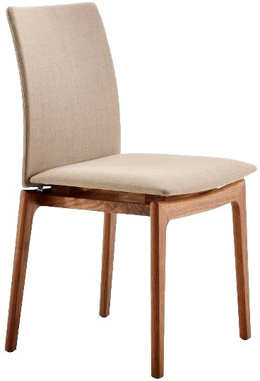 Skovby Sm63 Solid Oak Natural Oil And Brahms Brown Fabric Dining Chair