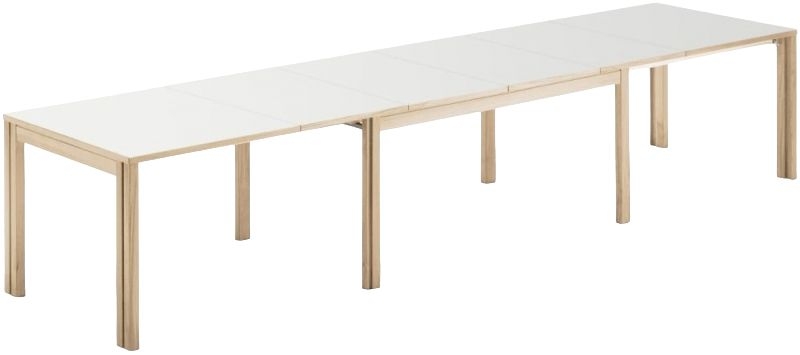 Skovby Sm23 6 To 14 Seater White Laminate Top Extending Dining Table