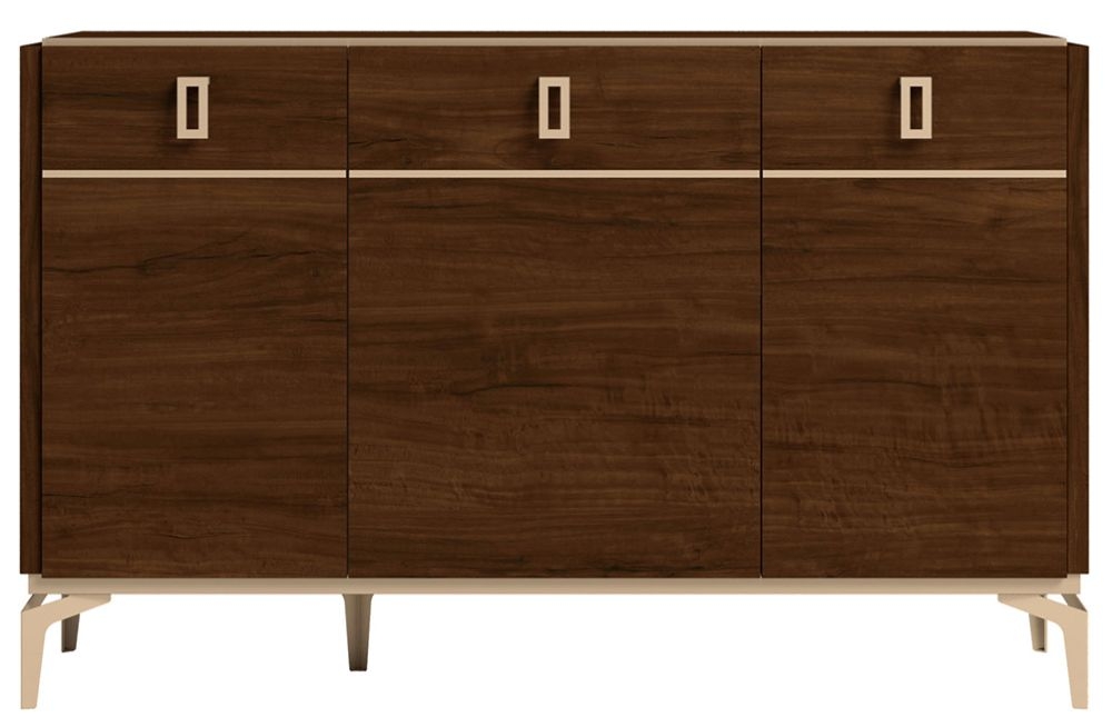 Status Eva Day Walnut Brown Italian 3 Door Buffet Sideboard