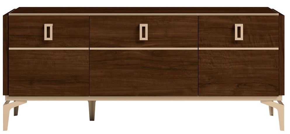 Status Eva Day Walnut Brown Italian 3 Door Tv Unit