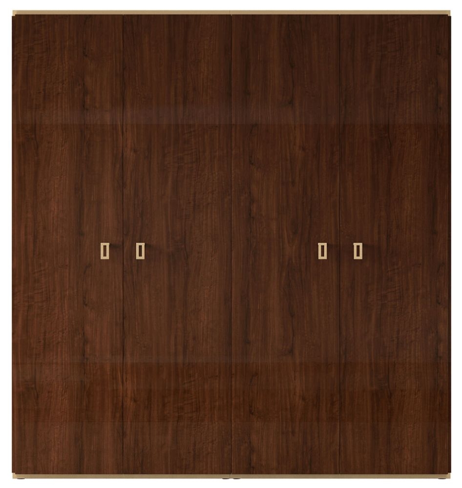 Status Eva Night Walnut Italian 4 Door Wardrobe