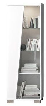 Status Lisa Day White High Gloss Italian 1 Door Vitrine With Led Light