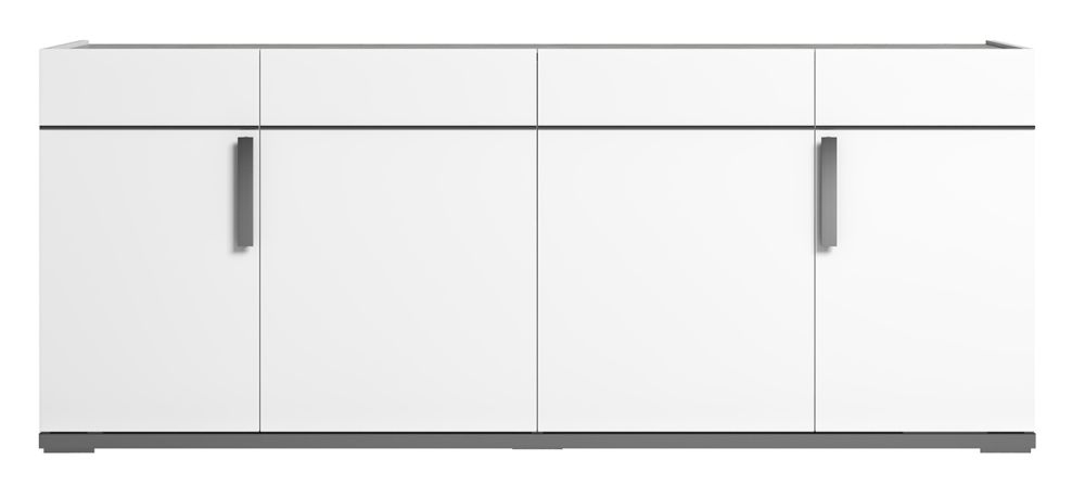 Status Mara Day White Buffet Sideboard 195cm With 4 Door With Metal Handle