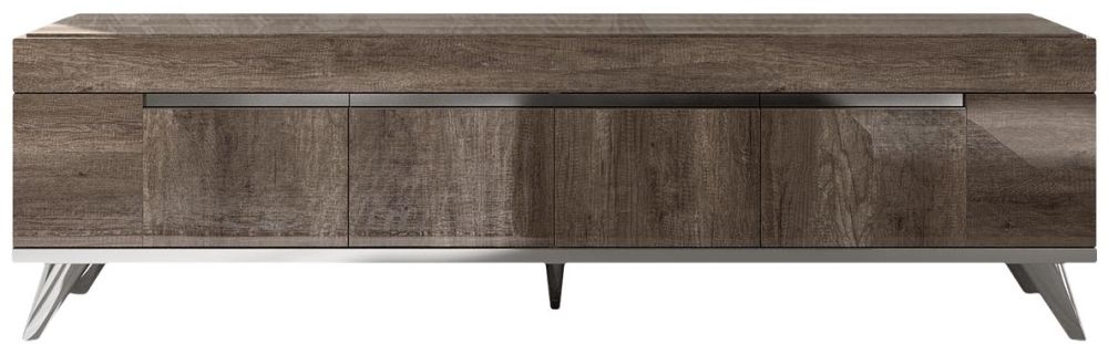 Status Medea Day Vintage Oak Italian Tv Unit 204cm With Storage For Television Upto 80inch Plasma