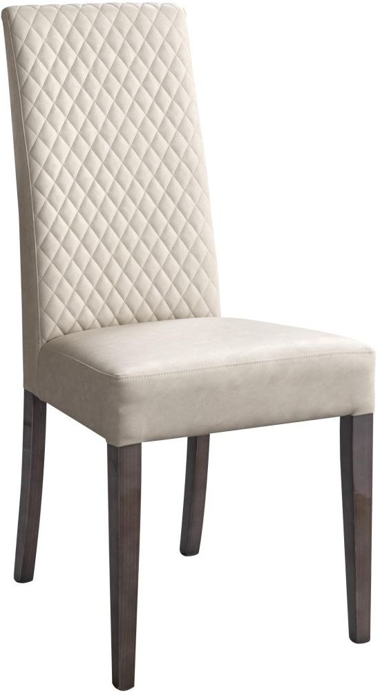 Status Medea Day Vintage Oak Silk Grey Faux Leather Upholstered Dining Chair Sold In Pairs