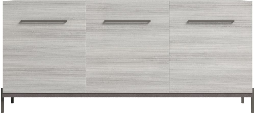 Status Mia Day Silver Grey 3 Door Buffet Sideboard 185cm With Handles