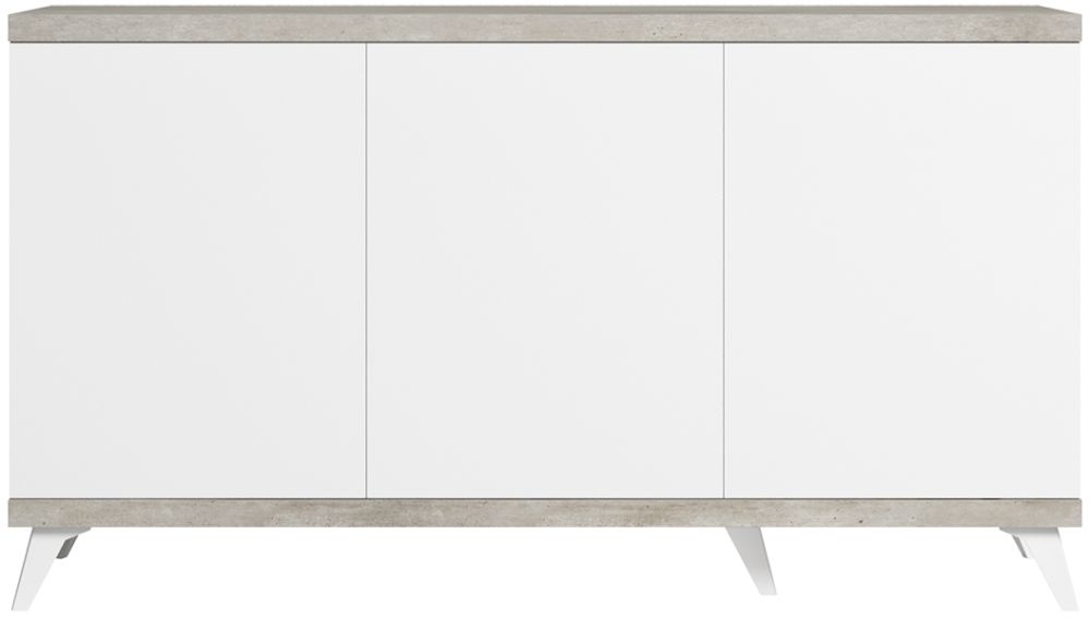 Status Treviso Day Grey Italian Buffet Sideboard 151cm With 3 Door
