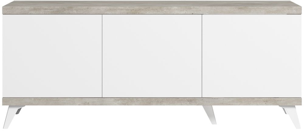 Status Treviso Day Grey Italian 3 Door Tv Unit 151cm With Storage For Television Upto 60inch Plasma