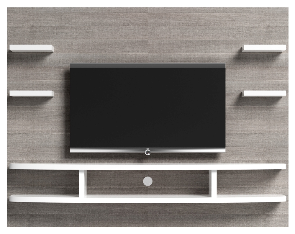 Status Silver Grey And White Italian Wall Unit With Tv Max 60inch
