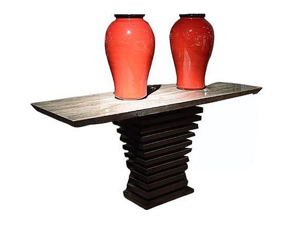 Stone International Ark Console Table Marble And Wenge Wood