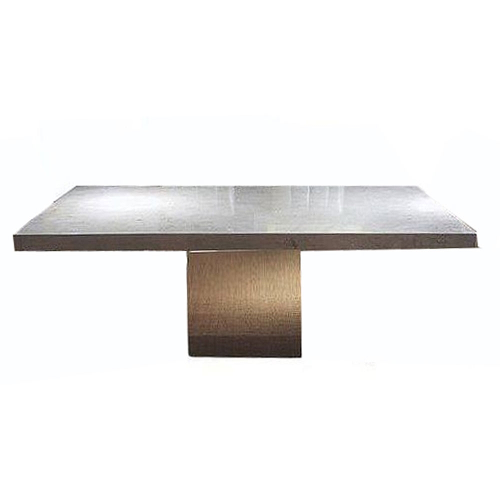 Stone International Athena Dining Table Marble And Polished Steel