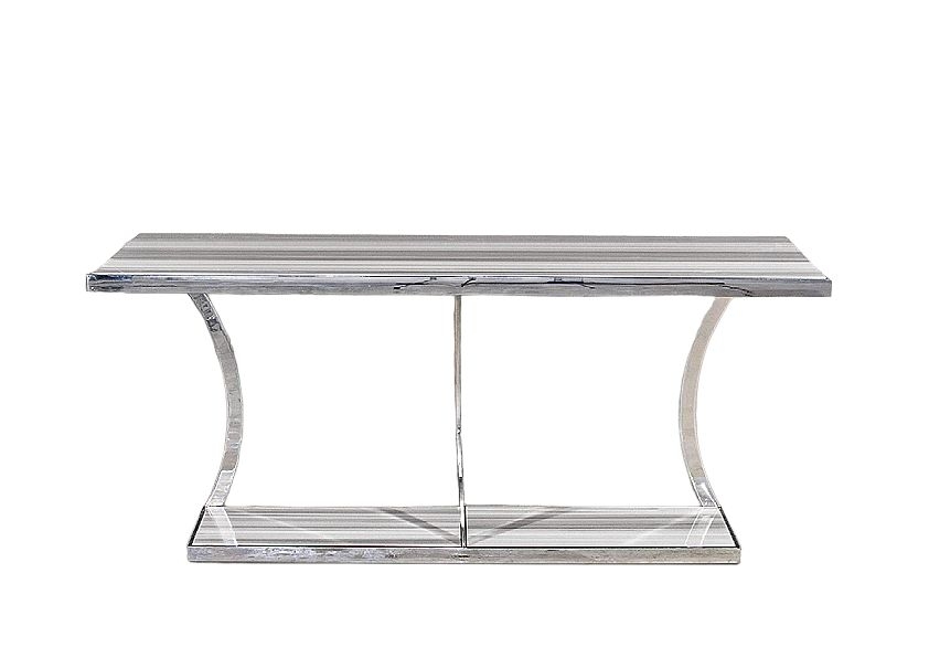 Stone International Aurora Console Table Marble And Polished Stainless Steel