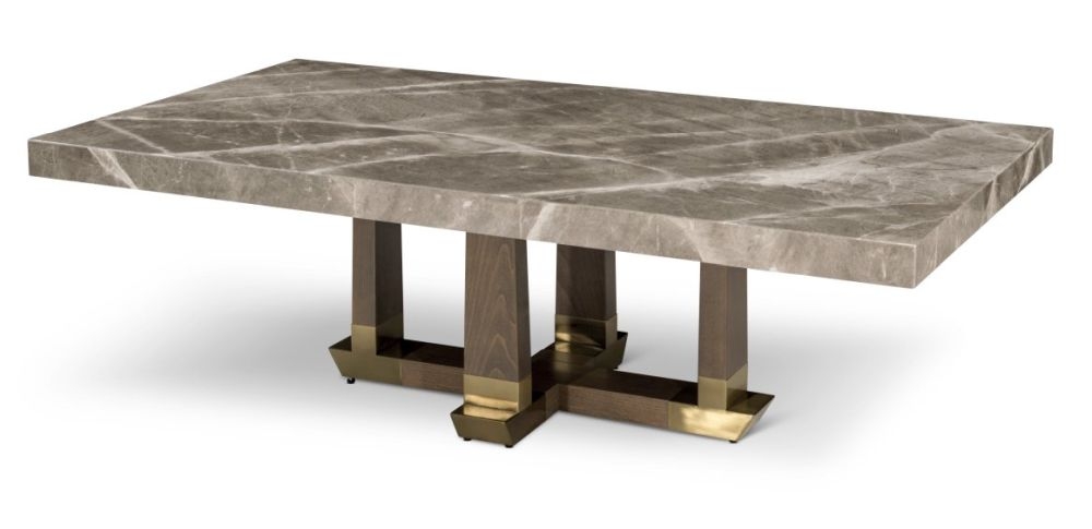 Stone International Daytona Marble And Wood Coffee Table